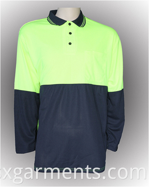 Men's safety polo shirt long sleeve